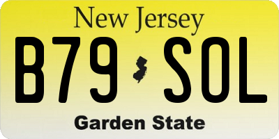 NJ license plate B79SOL