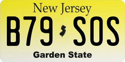 NJ license plate B79SOS