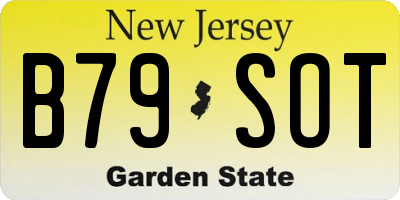 NJ license plate B79SOT