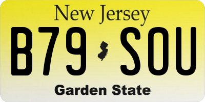 NJ license plate B79SOU