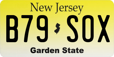 NJ license plate B79SOX