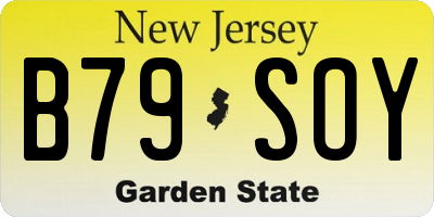 NJ license plate B79SOY
