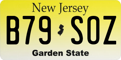 NJ license plate B79SOZ