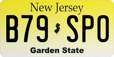 NJ license plate B79SPO