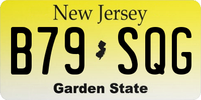 NJ license plate B79SQG