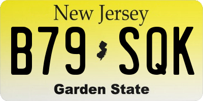 NJ license plate B79SQK