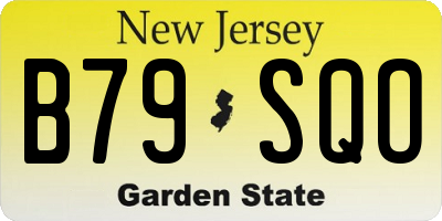 NJ license plate B79SQO