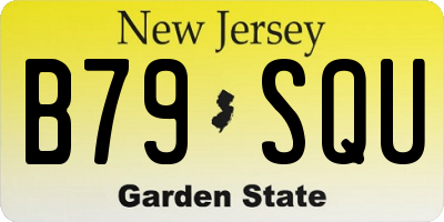 NJ license plate B79SQU