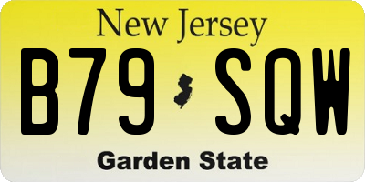 NJ license plate B79SQW