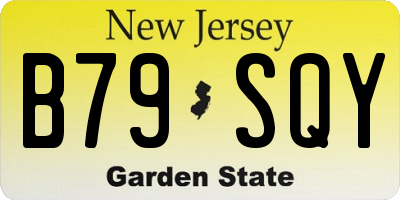 NJ license plate B79SQY