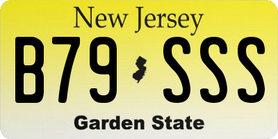 NJ license plate B79SSS