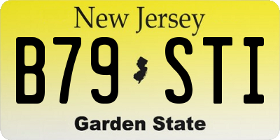 NJ license plate B79STI
