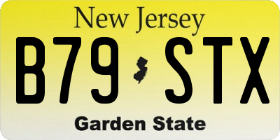 NJ license plate B79STX