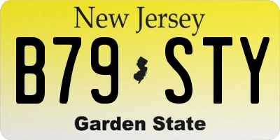 NJ license plate B79STY