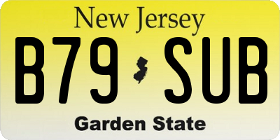 NJ license plate B79SUB