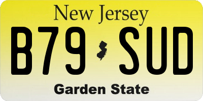 NJ license plate B79SUD
