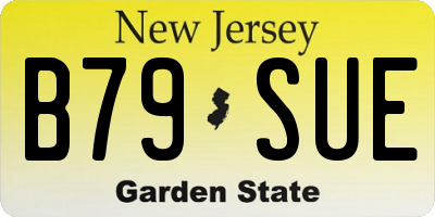 NJ license plate B79SUE