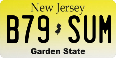 NJ license plate B79SUM