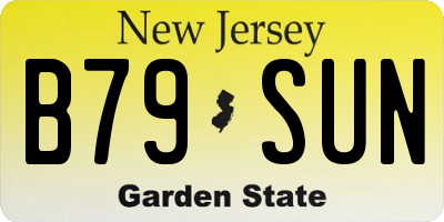 NJ license plate B79SUN