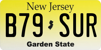 NJ license plate B79SUR