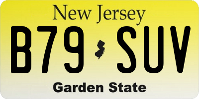 NJ license plate B79SUV