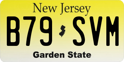 NJ license plate B79SVM
