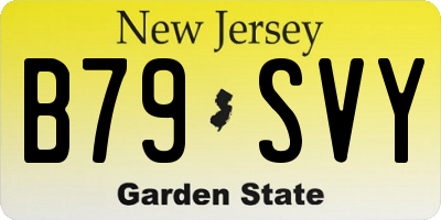 NJ license plate B79SVY