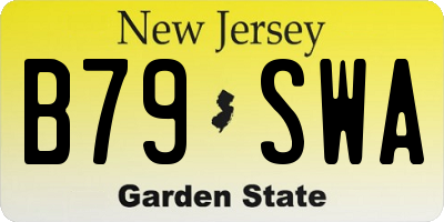 NJ license plate B79SWA