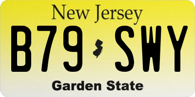 NJ license plate B79SWY