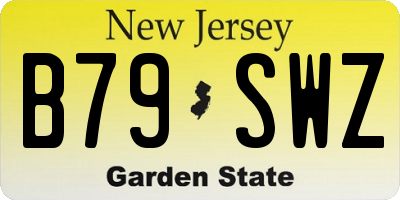 NJ license plate B79SWZ