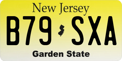 NJ license plate B79SXA