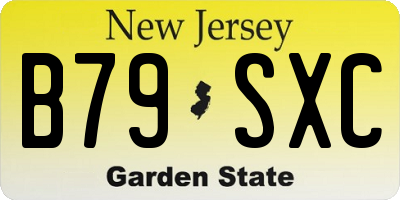 NJ license plate B79SXC