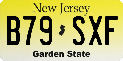 NJ license plate B79SXF