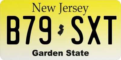 NJ license plate B79SXT
