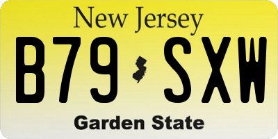 NJ license plate B79SXW