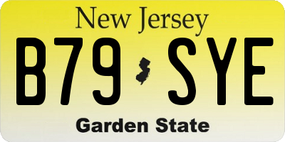 NJ license plate B79SYE