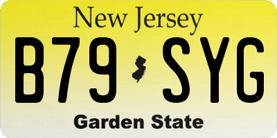 NJ license plate B79SYG