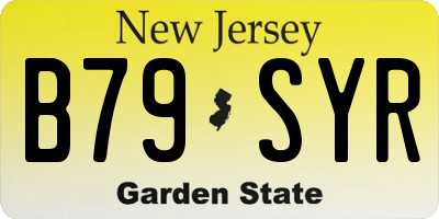 NJ license plate B79SYR