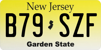 NJ license plate B79SZF
