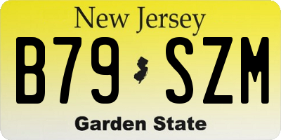 NJ license plate B79SZM