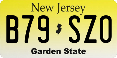 NJ license plate B79SZO