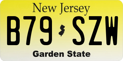 NJ license plate B79SZW