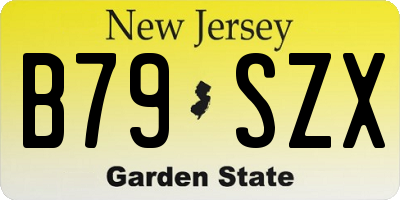 NJ license plate B79SZX