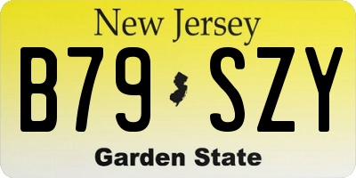 NJ license plate B79SZY