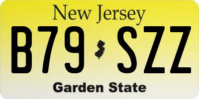 NJ license plate B79SZZ
