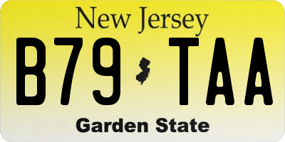 NJ license plate B79TAA