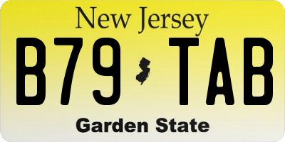 NJ license plate B79TAB