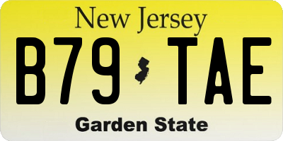 NJ license plate B79TAE