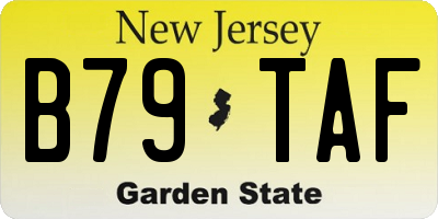 NJ license plate B79TAF