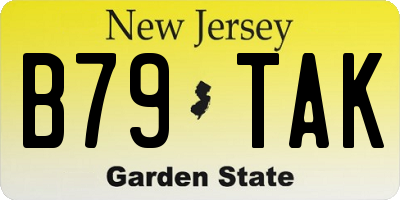 NJ license plate B79TAK